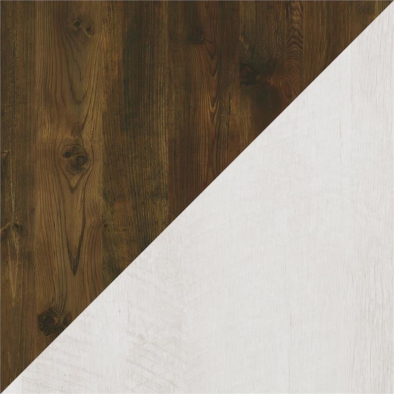 Ameriwood Home Mateo Fireplace with Mantel in Ivory Oak with Rustic Mantel