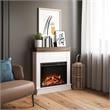 Ameriwood Home Mateo Fireplace with Mantel in Ivory Oak with Rustic Mantel