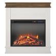 Ameriwood Home Mateo Fireplace with Mantel in Ivory Oak with Rustic Mantel