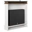 Ameriwood Home Mateo Fireplace with Mantel in Ivory Oak with Rustic Mantel