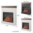 Ameriwood Home Mateo Fireplace with Mantel in Ivory Oak with Rustic Mantel