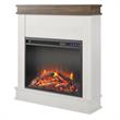 Ameriwood Home Mateo Fireplace with Mantel in Ivory Oak with Rustic Mantel