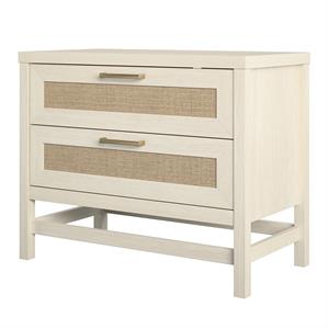 ameriwood home lennon 2 drawer nightstand in ivory oak