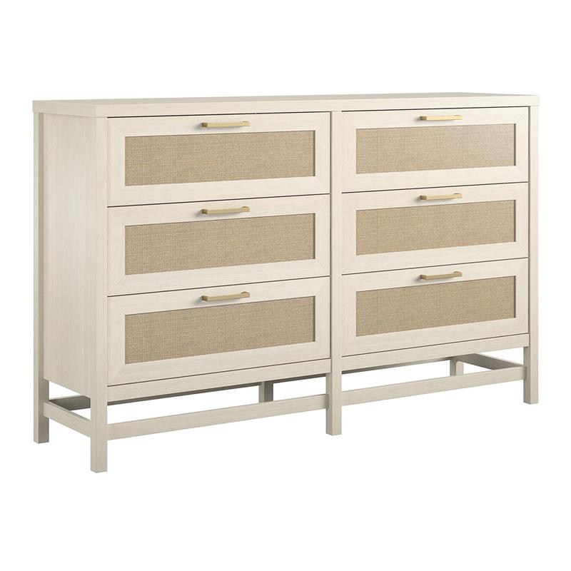 Ameriwood Home Lennon 6 Drawer Dresser in Ivory Oak Cymax Business