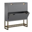 CosmoLiving by Cosmopolitan Brielle Entryway Shoe Storage in Graphite Gray