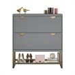 CosmoLiving by Cosmopolitan Brielle Entryway Shoe Storage in Graphite Gray