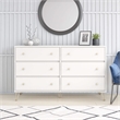 Novogratz Finley Contemporary Engineered Wood 6 Drawer Dresser in White