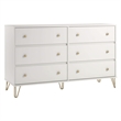 Novogratz Finley Contemporary Engineered Wood 6 Drawer Dresser in White