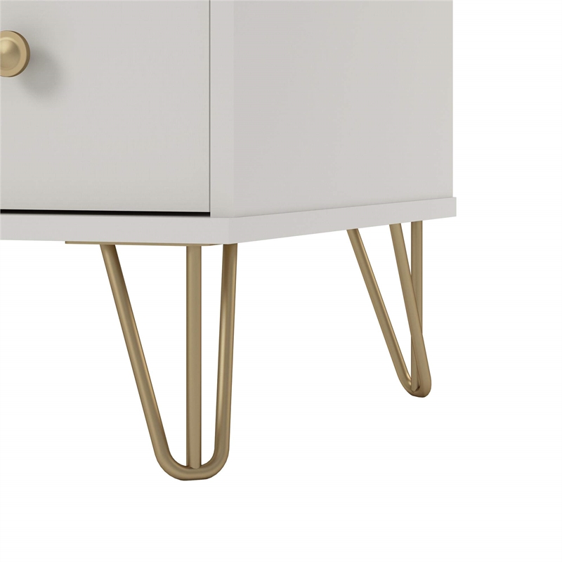 Novogratz Finley Contemporary Engineered Wood 6 Drawer Dresser in White