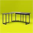NTense Quest Gaming L Desk with CPU Stand in Gray