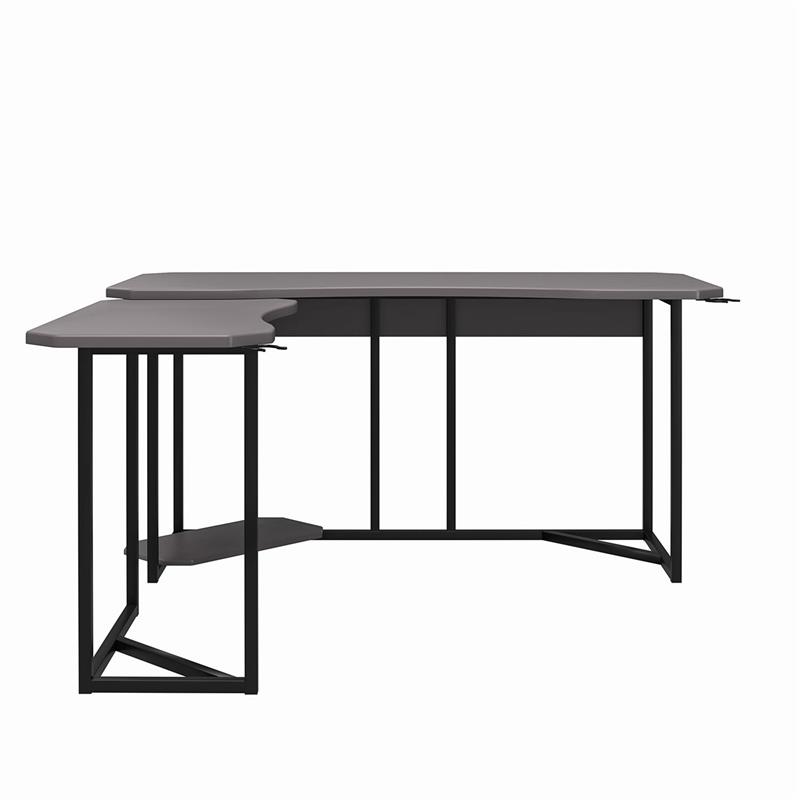 NTense Quest Gaming L Desk with CPU Stand in Gray