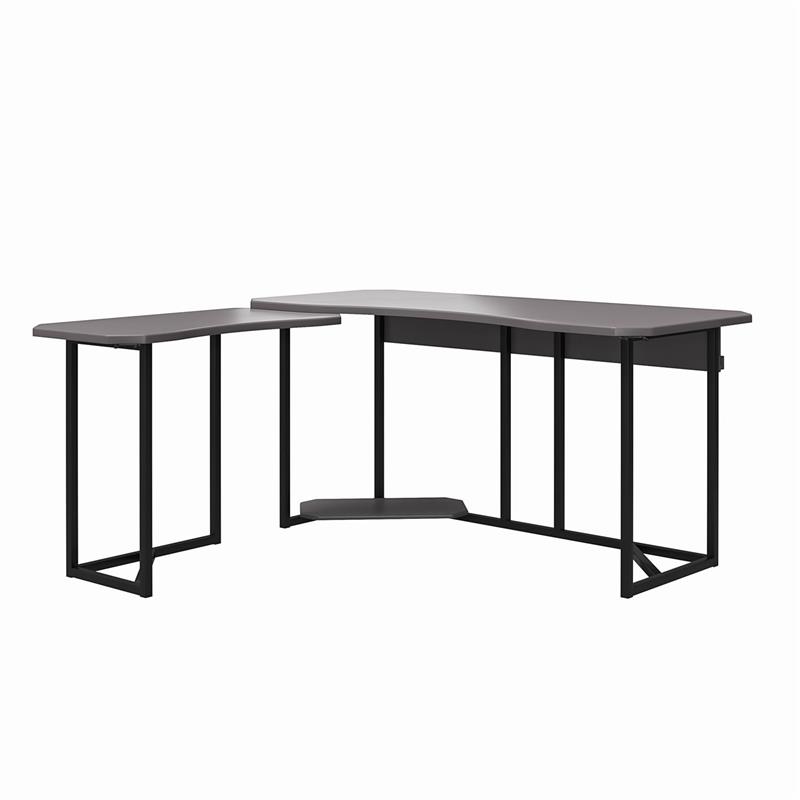 NTense Quest Gaming L Desk with CPU Stand in Gray