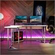 NTense Quest Gaming L Desk with CPU Stand in White