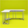 NTense Quest Gaming L Desk with CPU Stand in White