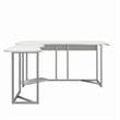 NTense Quest Gaming L Desk with CPU Stand in White