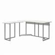 NTense Quest Gaming L Desk with CPU Stand in White