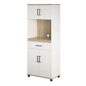 systembuild whitmore in 1 drawer / 4 door tall coffee bar in white