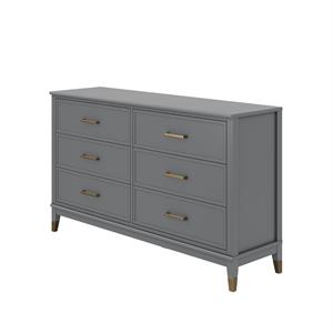cosmoliving by cosmopolitan westerleigh 6 drawer dresser in graphite gray