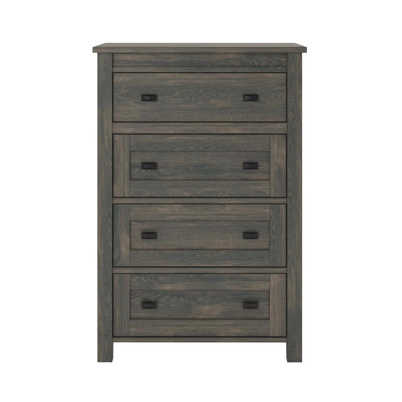 Ameriwood Home Farmington 4 Drawer Dresser in Weathered Oak