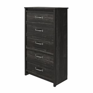ameriwood home draven 5 drawer dresser in black oak