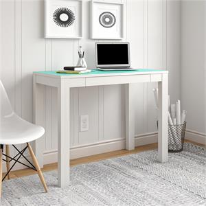 ameriwood home parsons computer desk with drawer in white/spearmint