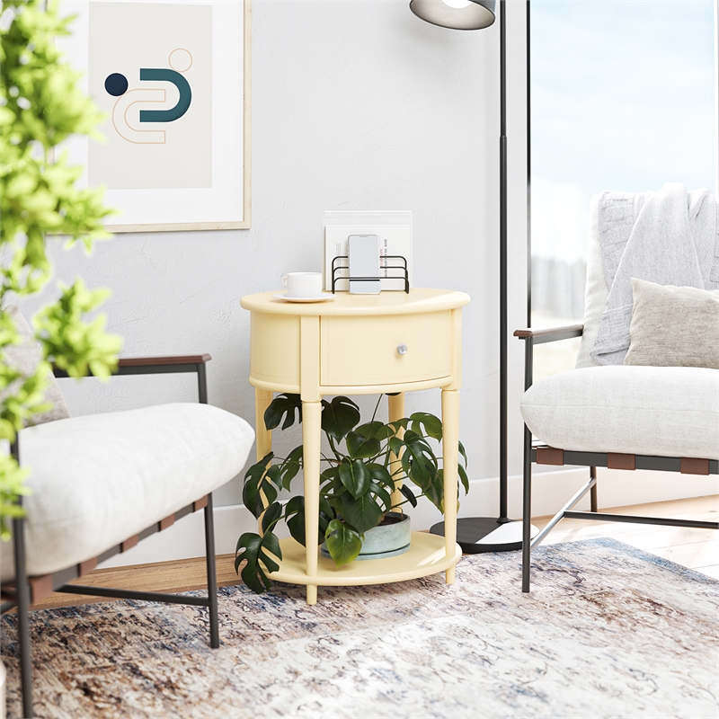 Ameriwood Home Aurora End Table in Pale Yellow