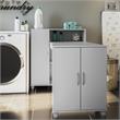 SystemBuild Evolution Lory Hobby and Craft Desk with Storage Cabinet in Gray