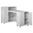 SystemBuild Evolution Lory Hobby and Craft Desk with Storage Cabinet in Gray