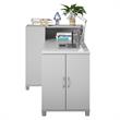 SystemBuild Evolution Lory Hobby and Craft Desk with Storage Cabinet in Gray