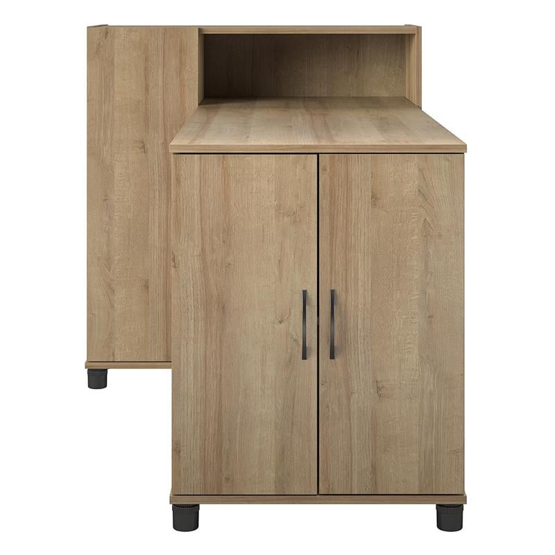SystemBuild Evolution Lory Hobby and Craft Desk with Storage Cabinet in Natural