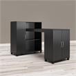 Systembuild Evolution Lory Hobby and Craft Desk with Storage Cabinet in Black