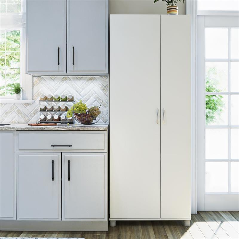 Systembuild Lory Tall Asymmetrical Storage Cabinet in White