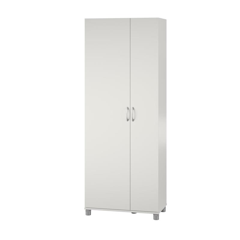 Systembuild Lory Tall Asymmetrical Storage Cabinet in White