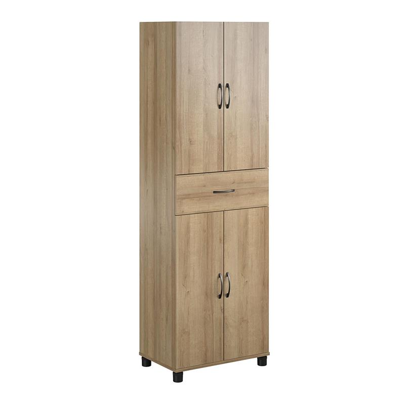 Systembuild Lory Storage Cabinet With Drawer In Natural Bushfurniturecollection Com