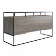 Ameriwood Home Camley Desk with Glass Top in 2 Drawers and Storage in Gray Oak