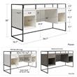 Ameriwood Home Camley Desk with Glass Top in 2 Drawers and Storage in Gray Oak