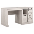 Ameriwood Home Knox County Single Pedestal Computer Desk in Rustic White
