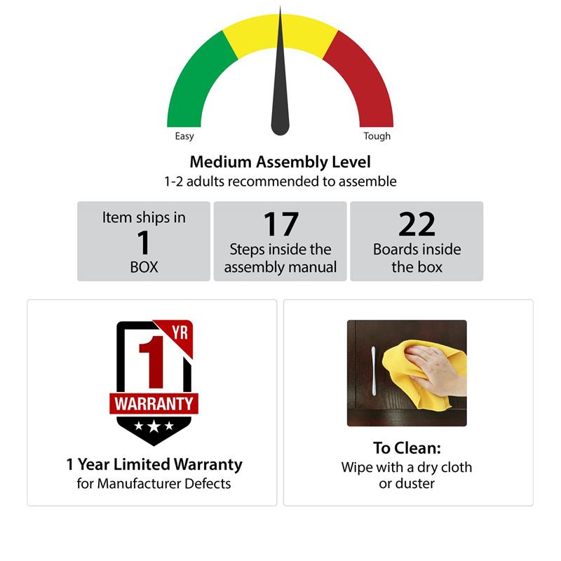 Ameriwood Home Knox County Single Pedestal Computer Desk in Rustic White