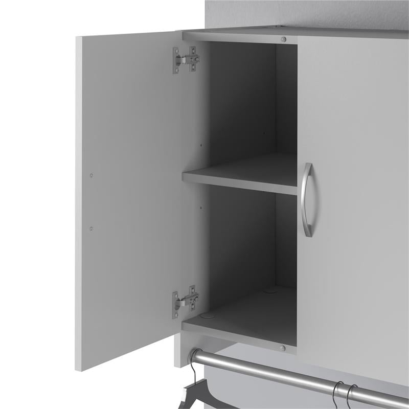 Systembuild Evolution Lory 2 Door Wall Cabinet with Hanging Rod in Dove Gray