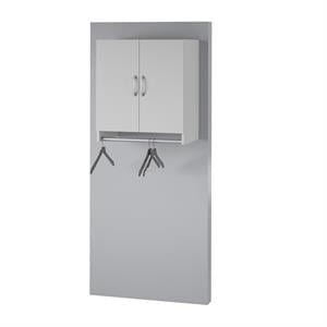 Systembuild Evolution Lory 2 Door Wall Cabinet with Hanging Rod in Dove Gray