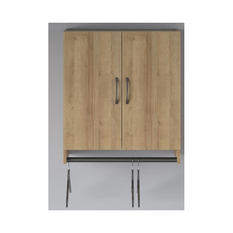 Systembuild Evolution Lory 2 Door Wall Cabinet with Hanging Rod in Natural