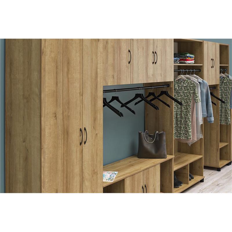 Systembuild Evolution Lory 2 Door Wall Cabinet with Hanging Rod in Natural