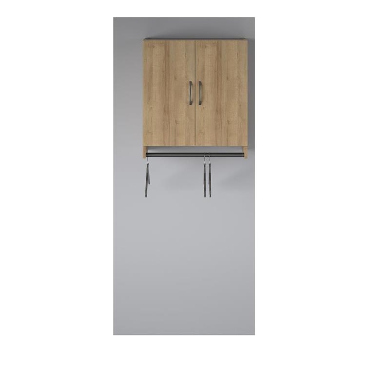 Systembuild Evolution Lory 2 Door Wall Cabinet with Hanging Rod in Natural
