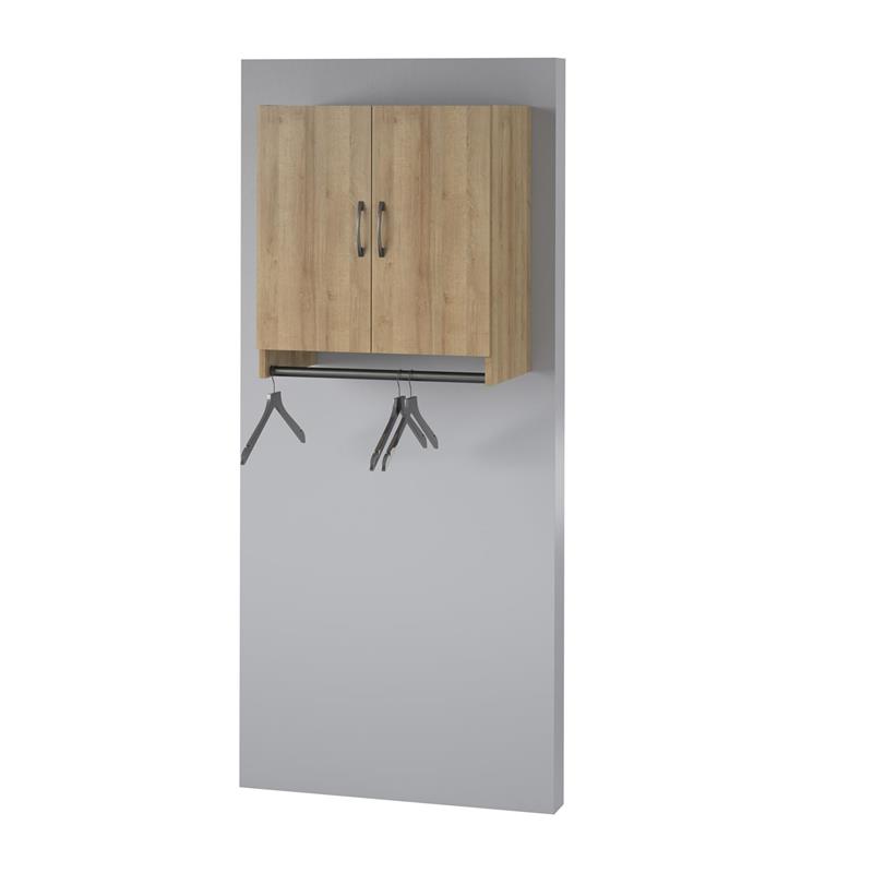 Systembuild Evolution Lory 2 Door Wall Cabinet with Hanging Rod in Natural