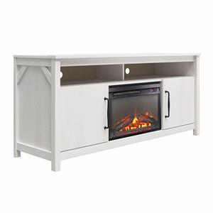 ameriwood home augusta electric fireplace and tv console in ivory oak