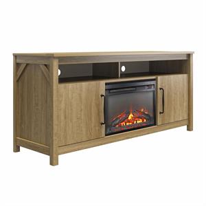 ameriwood home augusta electric fireplace and tv console in natural