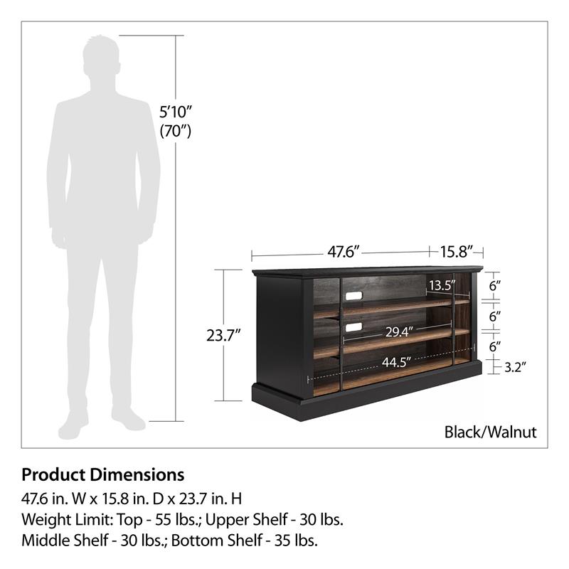 Ameriwood Home Hoffman Rustic TV Stand for TVs up to 50