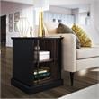 Ameriwood Home Hoffman Rustic End Table with 2 Open Shelves in Black and Walnut