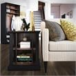 Ameriwood Home Hoffman Rustic End Table with 2 Open Shelves in Black and Walnut