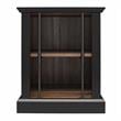 Ameriwood Home Hoffman Rustic End Table with 2 Open Shelves in Black and Walnut